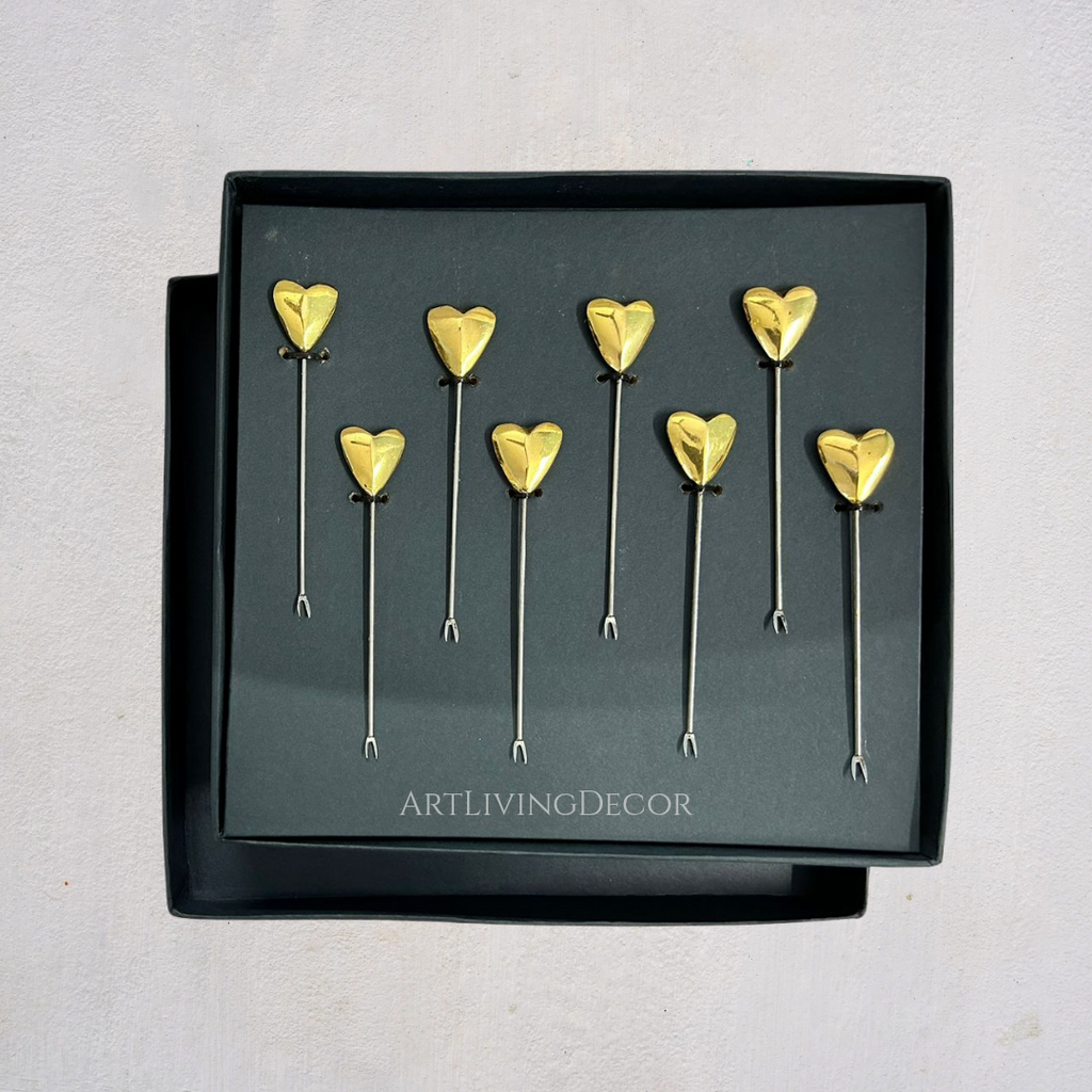 Set of 6 Premium Romantic Heart Cocktail Sticks